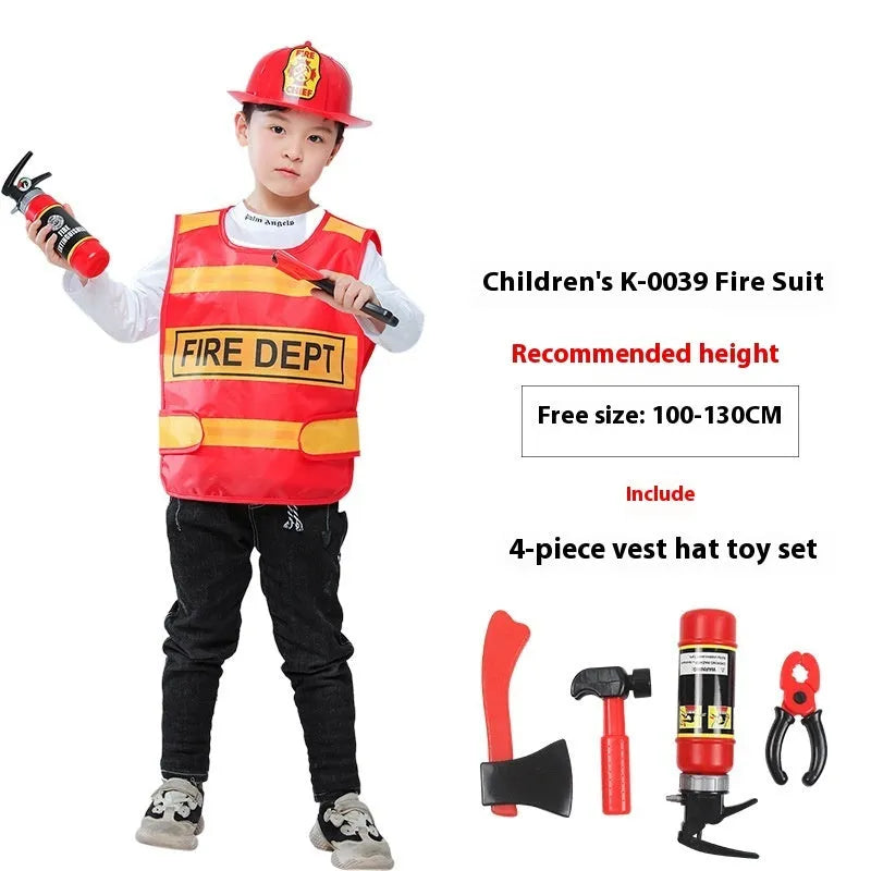 Children's Performance Wear Firefighter Worker Professional Role Play - Enfance-Heureuse