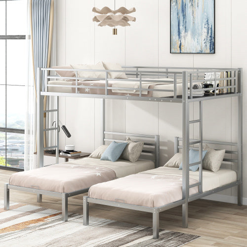 Full Over Twin Twin Size Bunk Bed With Built-in Shelf - Enfance-Heureuse