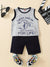 Summer Trendy Boys Letter Fist Print Sleeveless Casual Pants Suit - Enfance-Heureuse