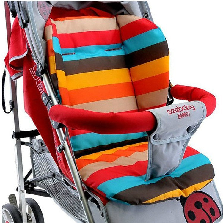 Coussin de siège de poussette pour bébé, tapis en coton, couleur arc-en-ciel, doux et épais, coussin de siège de voiture BB