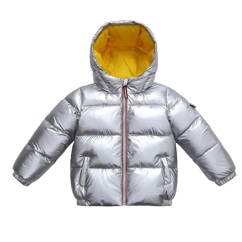 Children's shiny down jacket winter down jacket - Enfance-Heureuse