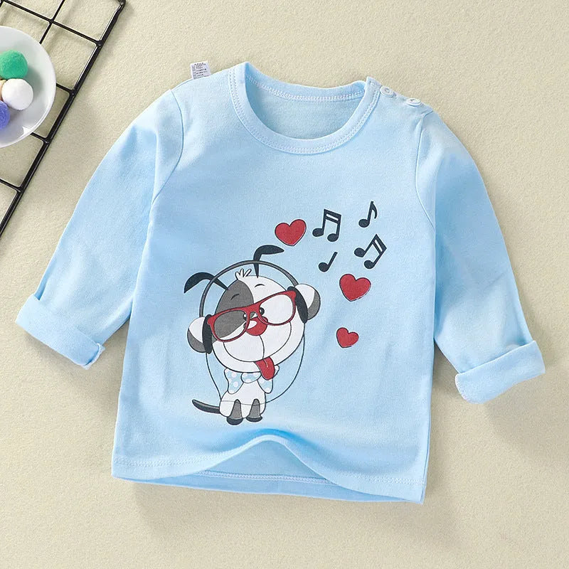 T-shirt à manches longues pour garçons, vêtements de printemps et d'automne