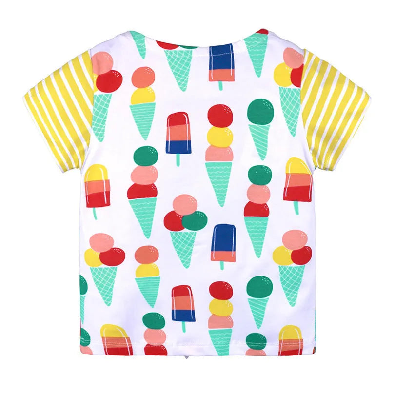 Children's t-shirt round neck print short sleeve - Enfance-Heureuse