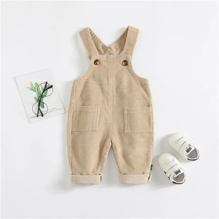 Boys and girls baby denim suspenders trousers - Enfance-Heureuse