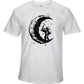 Digging The Moon Print Casual Mens O-neck T Shirts Fashion Men's Tops Men T-shirt Short Sleeve Men Tshirt - Enfance-Heureuse