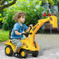 3-in-1 Ride On Excavator Digger Scooter & Pulling Cart, Construction Pretend Play Toy For Kids - Enfance-Heureuse