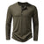 Mens Clothing Long Sleeve T-shirt Fashion Button Henry Collar Tops - Enfance-Heureuse