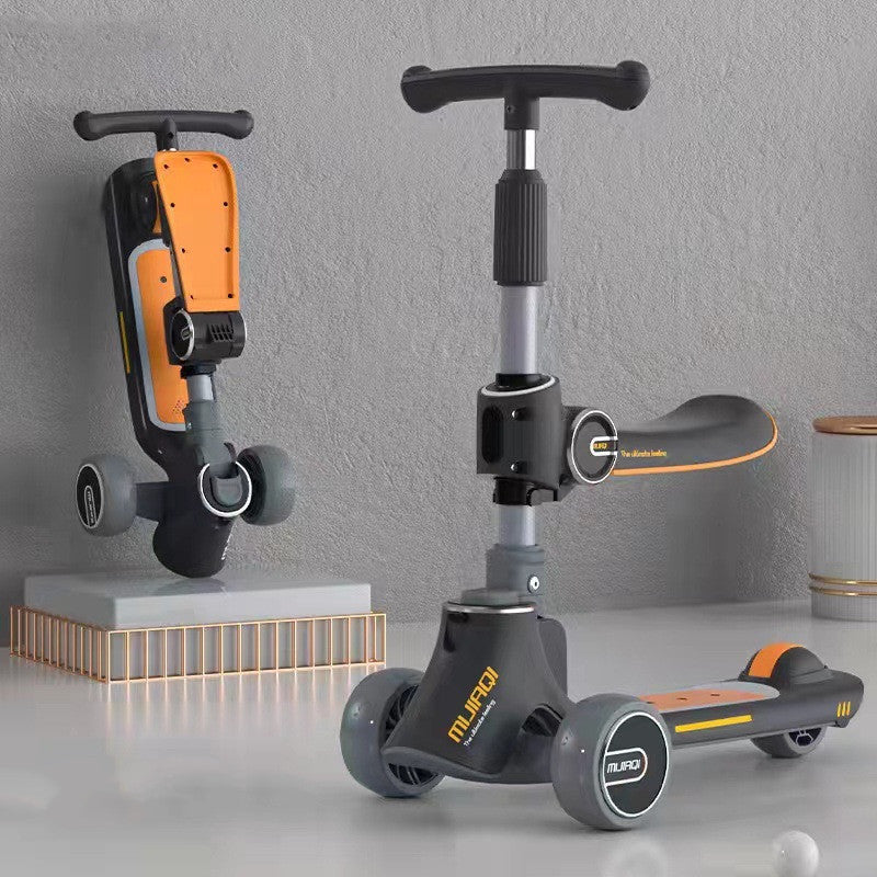Trottinette trois-en-un pour enfants, peut s'asseoir et glisser