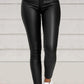 Pure Color PU Sexy Leather Pants Casual Feet Pants Women - Enfance-Heureuse