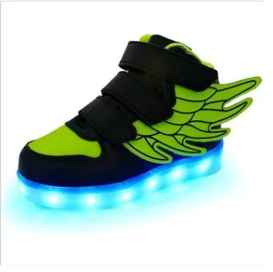 Children's shoes led light shoes children's wings light shoes usb charging colorful luminous shoes casual light shoes - Enfance-Heureuse