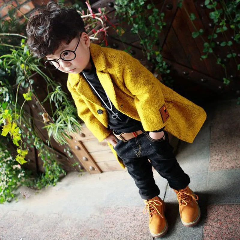 Boy's woolen coat children Korean version - Enfance-Heureuse