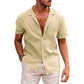 Men's Tops Casual Button Down Shirt Short Sleeve Beach Shirt Summer Mens Clothing - Enfance-Heureuse