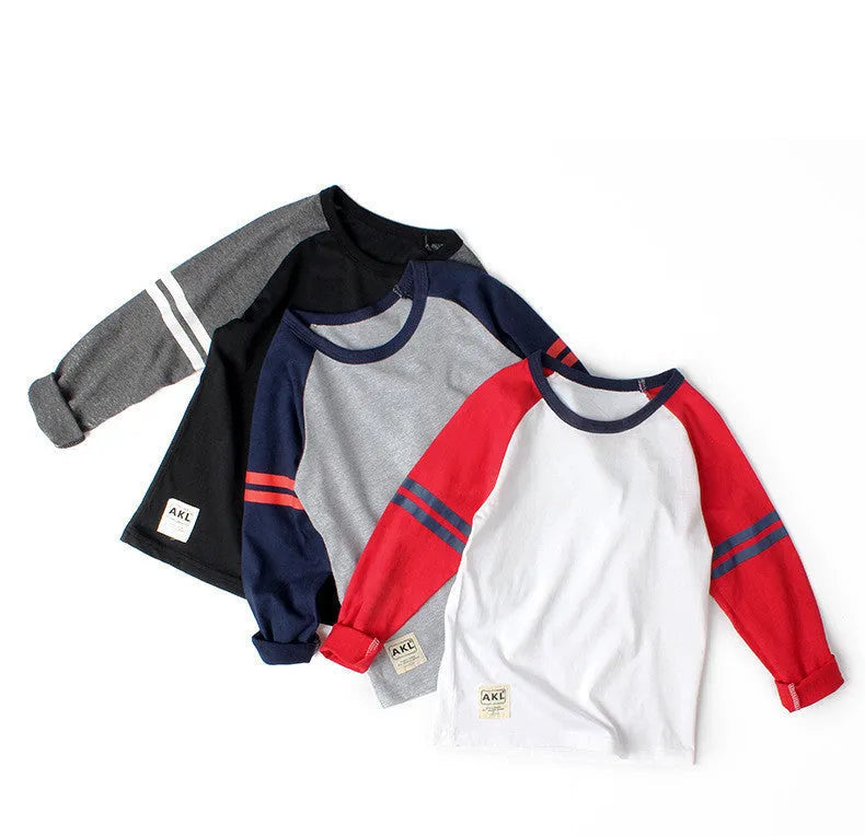 T-shirt à manches longues à imprimé contrasté pour enfants