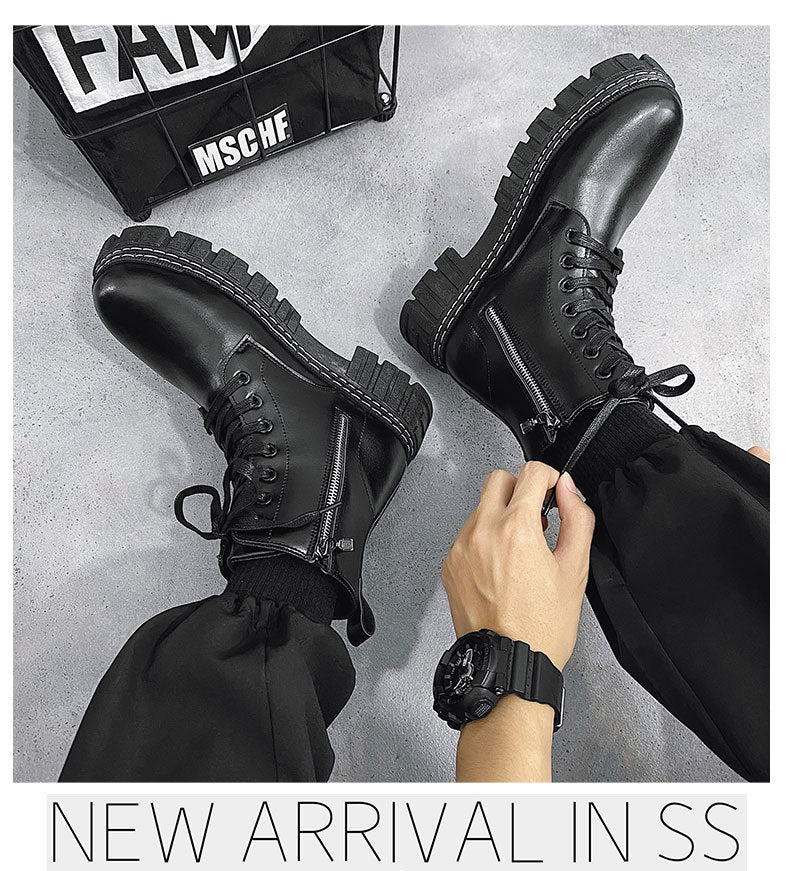 Martin Boots Men's British Style Side Zipper - Enfance-Heureuse