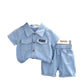 Lapel Short Sleeve Suit Children's Clothing Casual - Enfance-Heureuse
