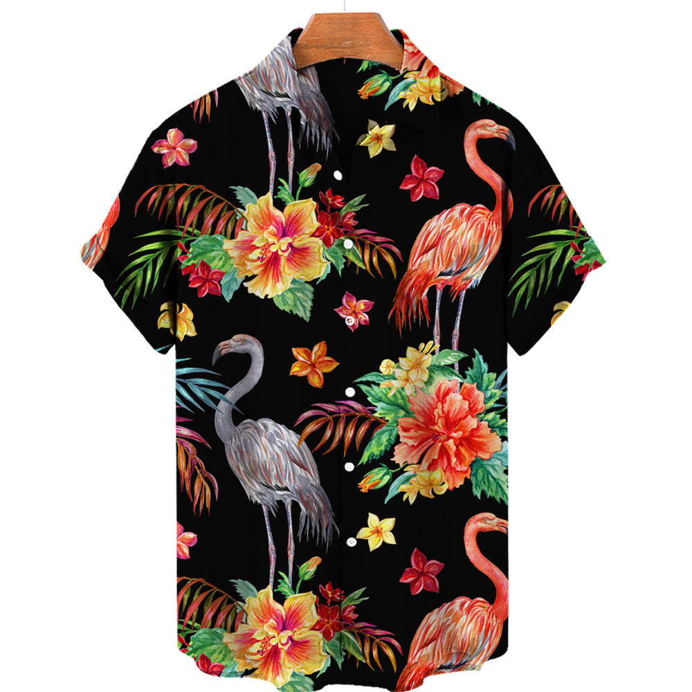 Men's 3D Digital Printing Tropical Forest Animal Hawaiian Shirt - Enfance-Heureuse