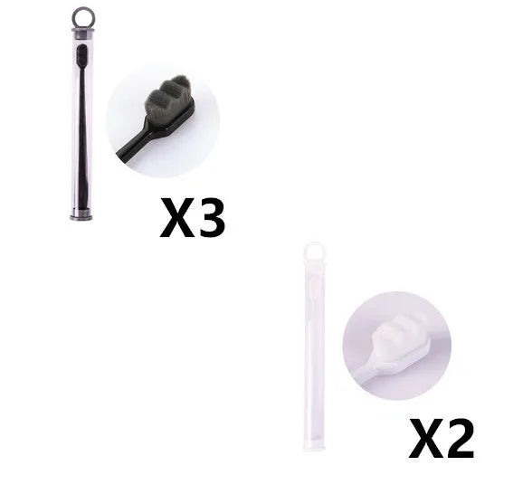 Brosse à dents ultra-fine à poils super doux, brosse de nettoyage en profondeur portable pour outils de soins bucco-dentaires, soins des dents, nettoyage buccal, voyage