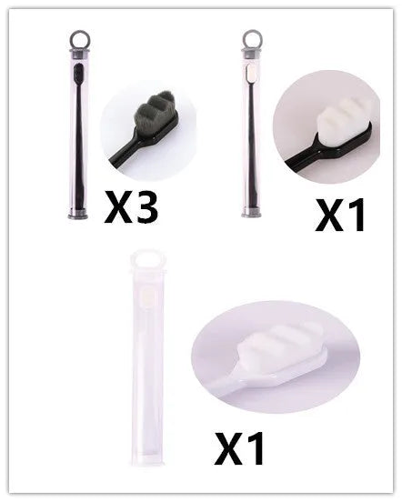 Brosse à dents ultra-fine à poils super doux, brosse de nettoyage en profondeur portable pour outils de soins bucco-dentaires, soins des dents, nettoyage buccal, voyage