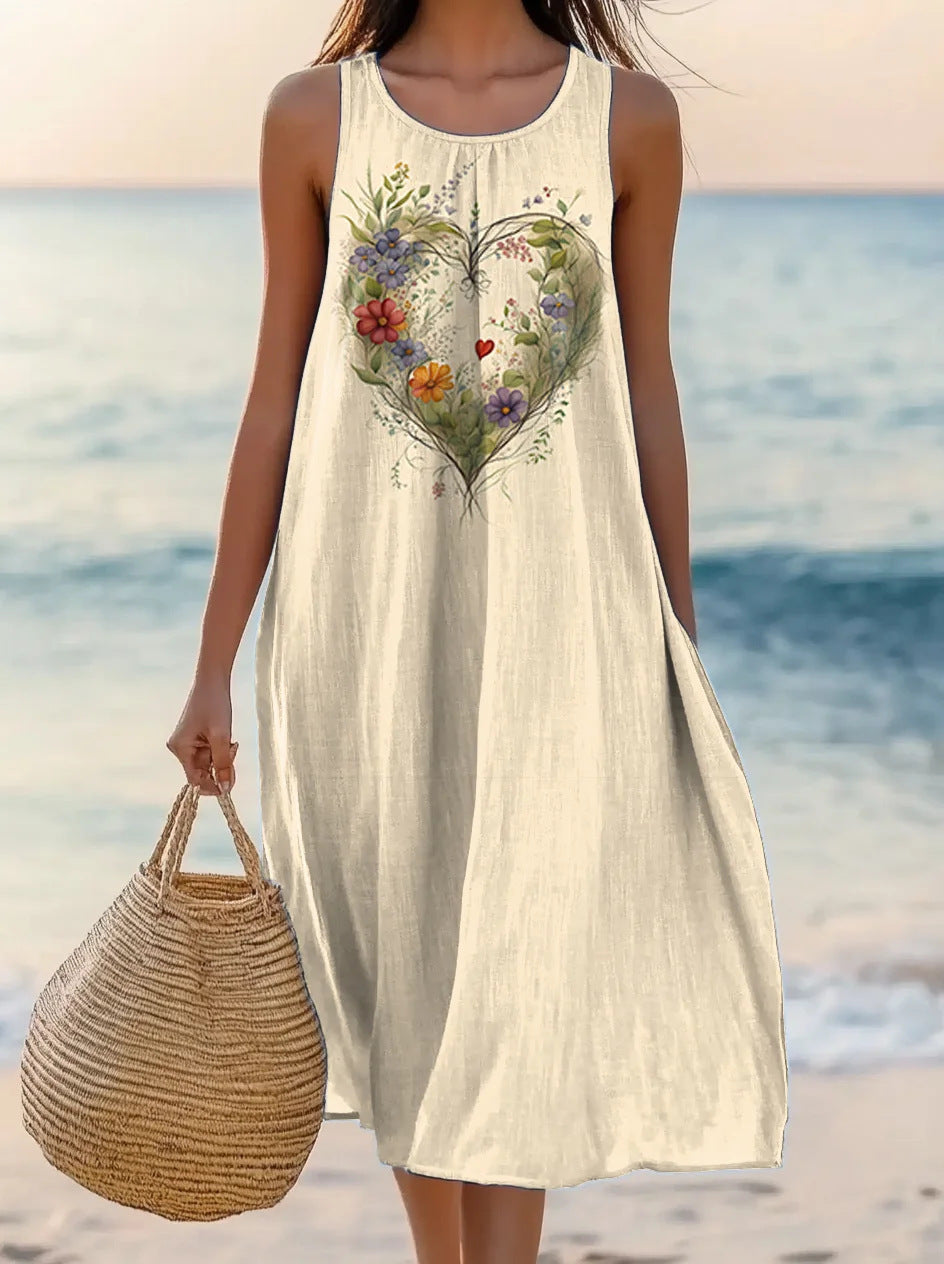 Polyester Short-sleeve One-piece Dress For Women - Enfance-Heureuse