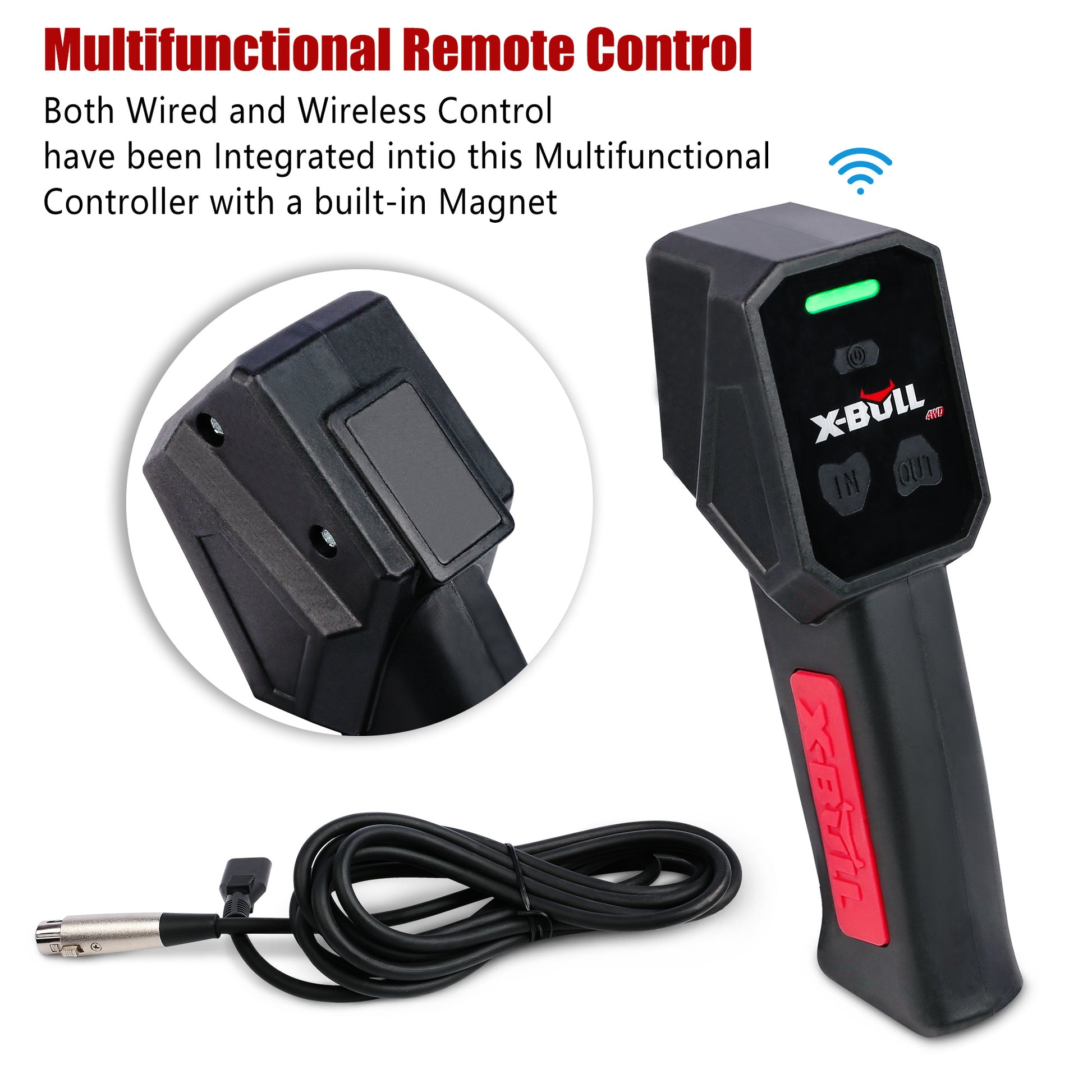 X-BULL Electric Winch XPV 14500 Lbs 12V Synthetic Red Rope New Jeep Tractor 4WD Unavailable Platform - Amazon - Enfance-Heureuse