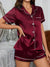 Silk-like Comfortable Breathable Cardigan Pajamas Short-sleeved Shorts Home Wear Suit - Enfance-Heureuse