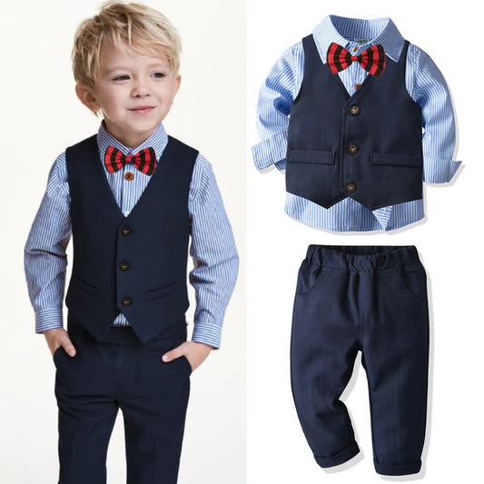 Boys' dress suit British gentleman four-piece suit - Enfance-Heureuse