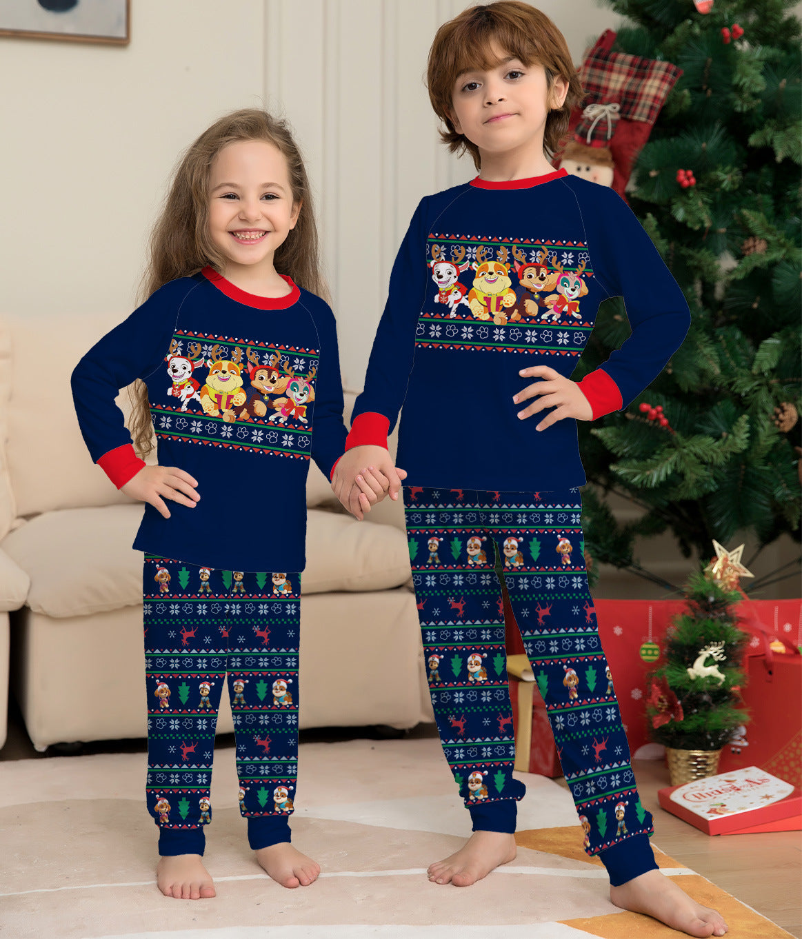 Matching Family Christmas Deer Pajamas Xmas Pjs Women Men Plaid Clothes Holiday Sleepwear - Enfance-Heureuse