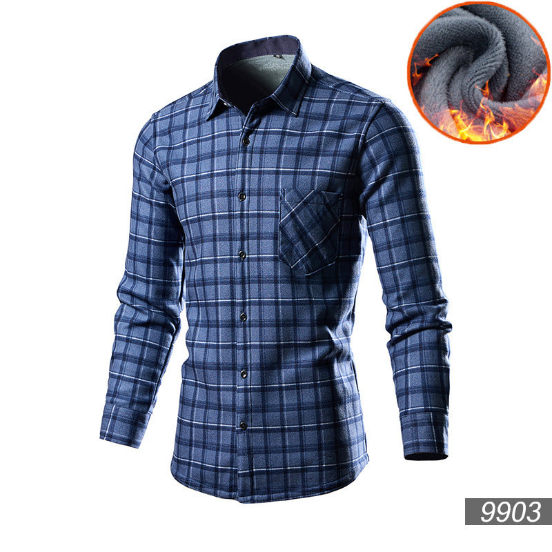 Men's Trendy Fleece-lined Thick Warm Trendy Shirt - Enfance-Heureuse