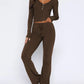 V-Neck Long Sleeve Top and Pants Set - Enfance-Heureuse