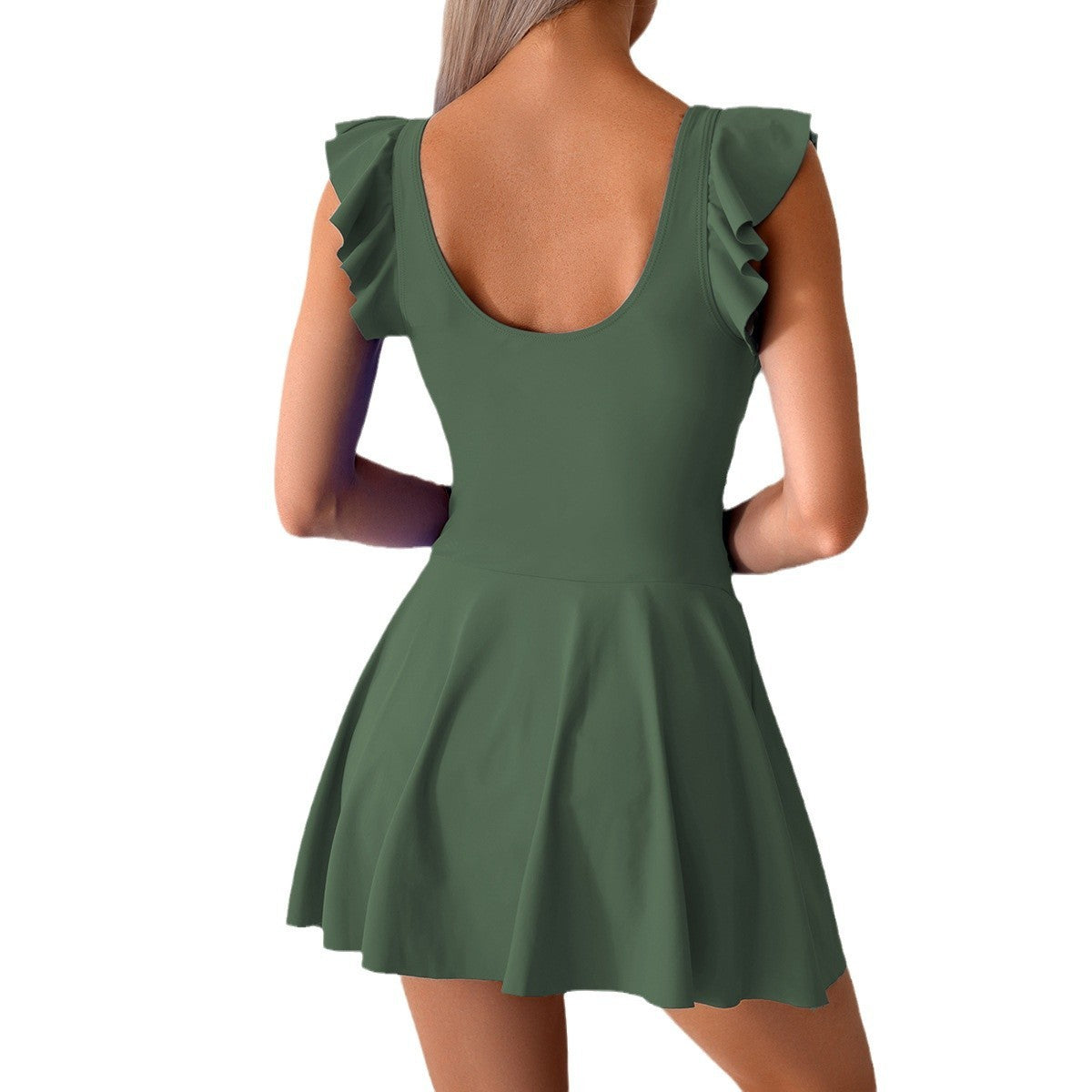 One-piece Swimsuit Female Hot Spring European And American Exercise Skirt Style Conservative Plus Size - Enfance-Heureuse