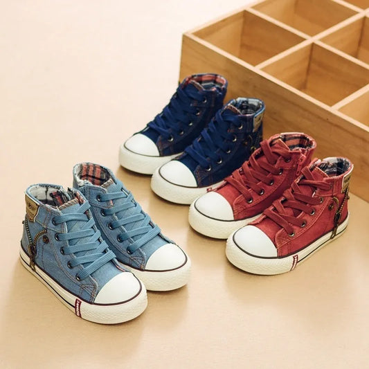 Autumn Expert Skill Children Casual Shoes Boys Girls Sport Shoes Breathable Denim Sneakers Kids Canvas Shoes Baby Boots - Enfance-Heureuse