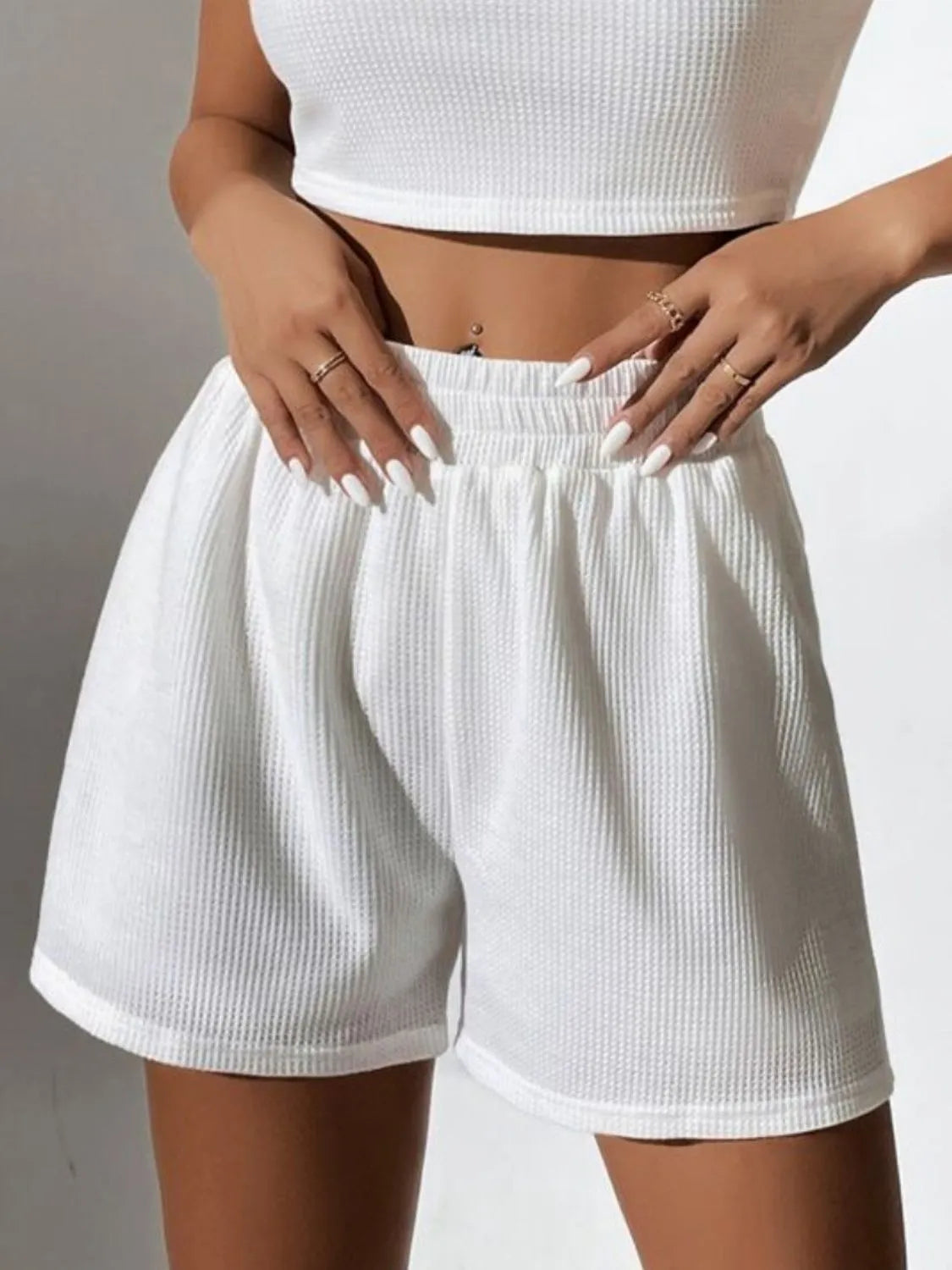 Full Size Wide Strap Tank and Shorts Set Plus Size - Enfance-Heureuse