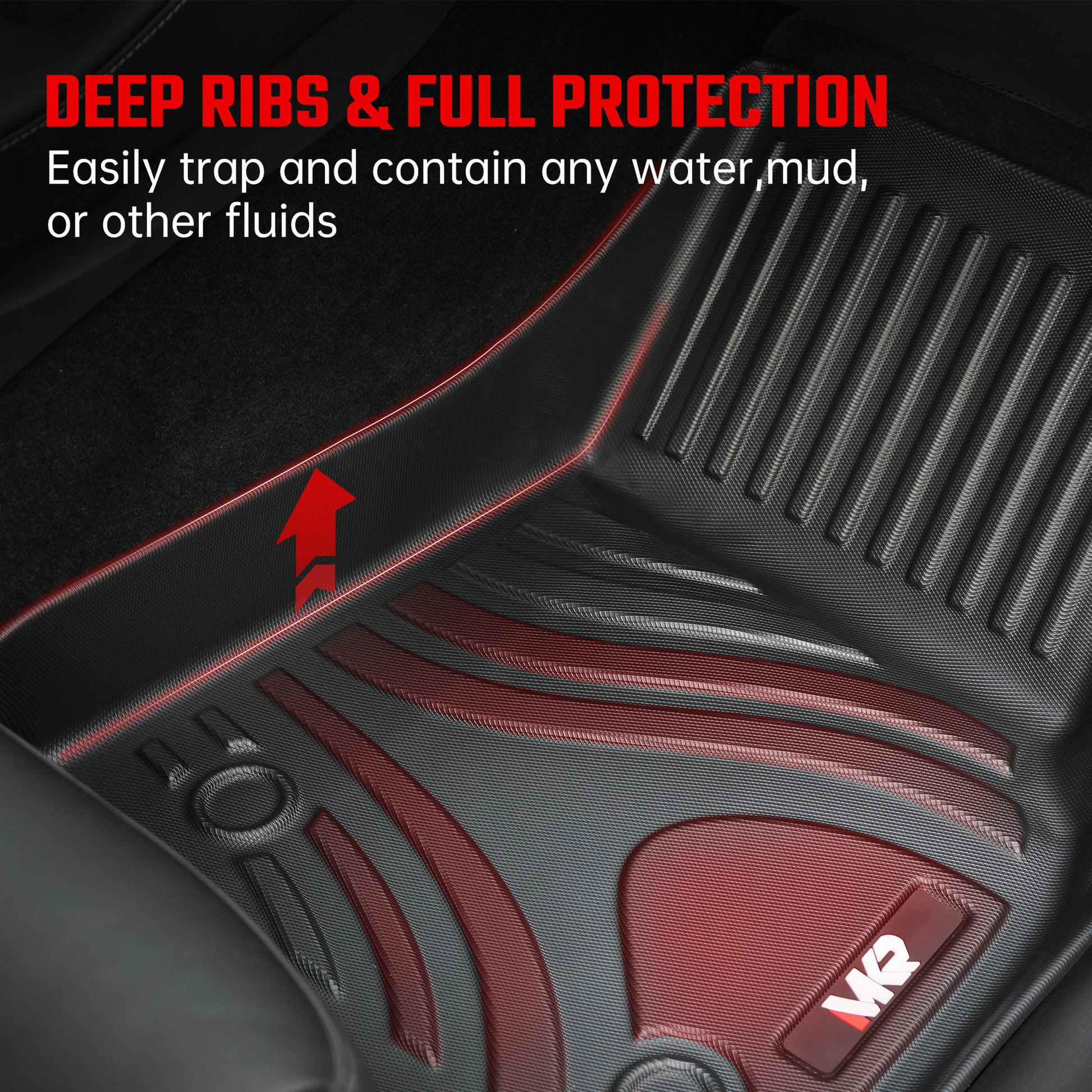 All-Weather TPE Floor Mats For Tesla Model Y 2021-2022 Model 3 2023-2025 - Waterproof, Anti-Slip, Full Coverage Car Floor Liners 6 PCS Set - Enfance-Heureuse