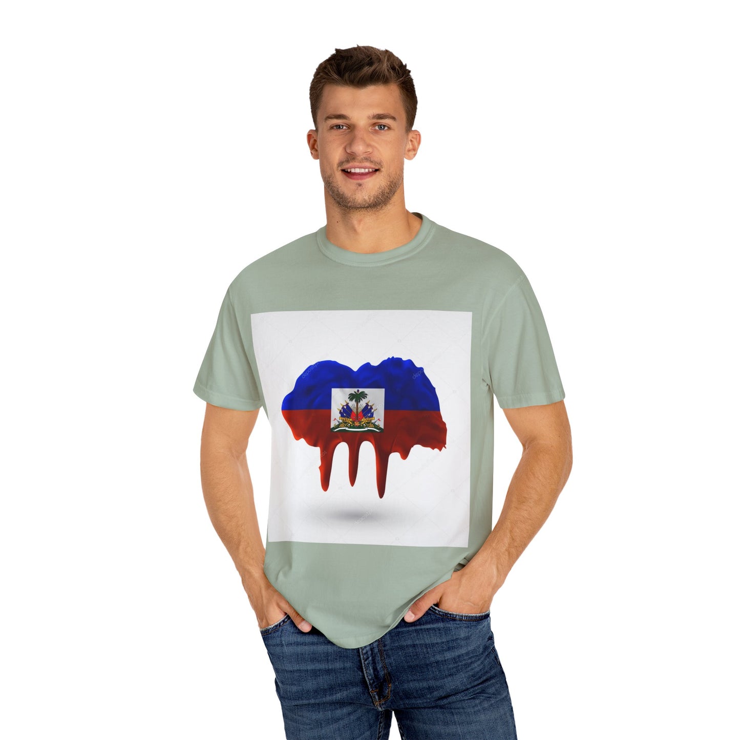Haiti Flag Drip T-Shirt — Haitian Pride Graphic Tee