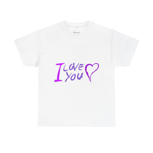 I Love You Graphic Tee, Unisex Heavy Cotton T-Shirt, Casual Wear, Valentine's Day Gift, Relationship Milestone Apparel, Cute Love Shirt,