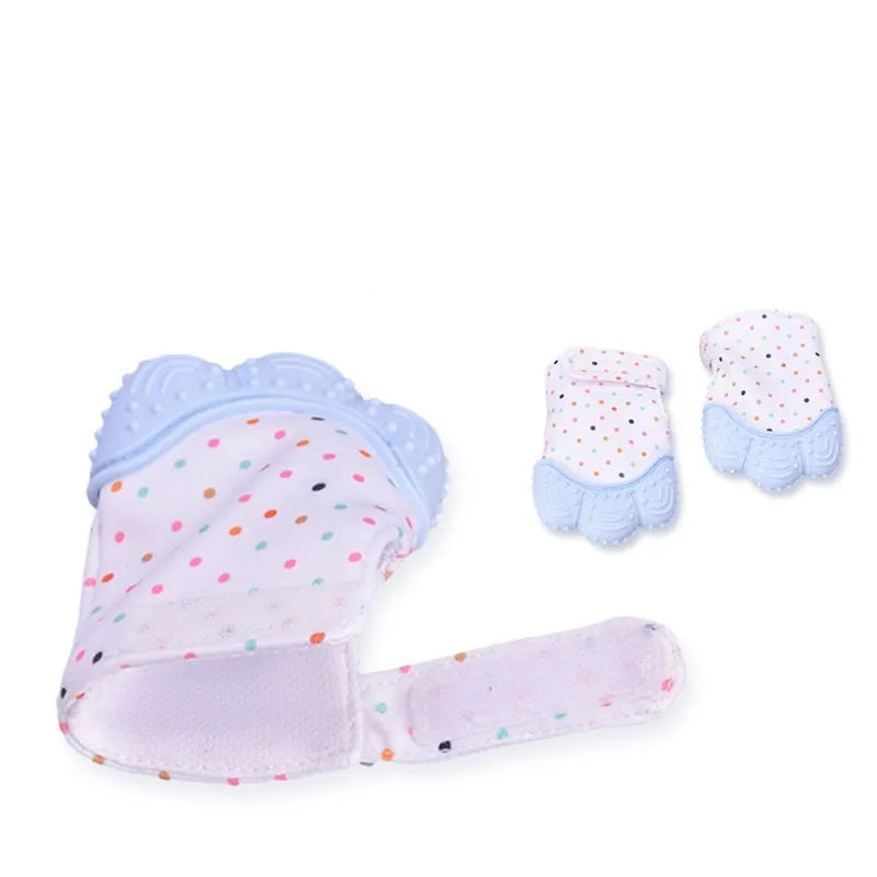 Bébé de dentition bébé anti-morsure silicone molaire gants enfants de jouets sonores - Enfance-Heureuse