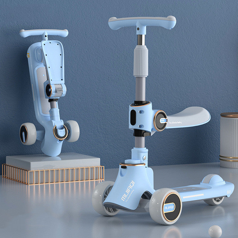 Trottinette trois-en-un pour enfants, peut s'asseoir et glisser