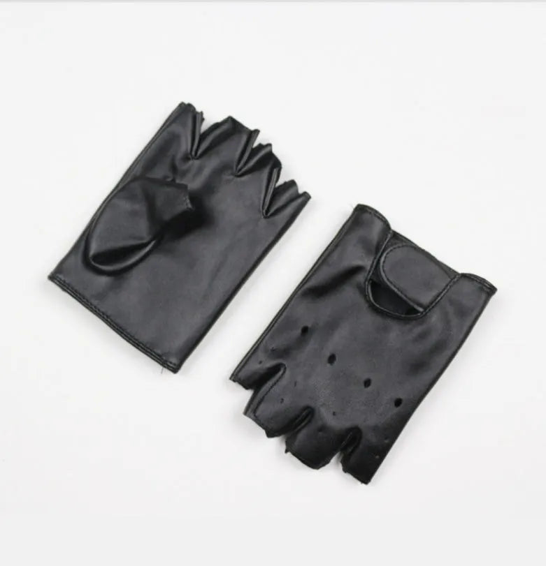 Leather Outdoor Children's Half-finger Gloves - Enfance-Heureuse