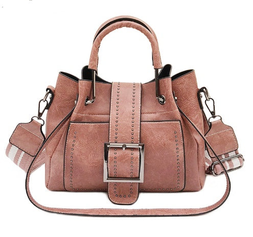 Double Leather Bucket Bag Handbag - Enfance-Heureuse