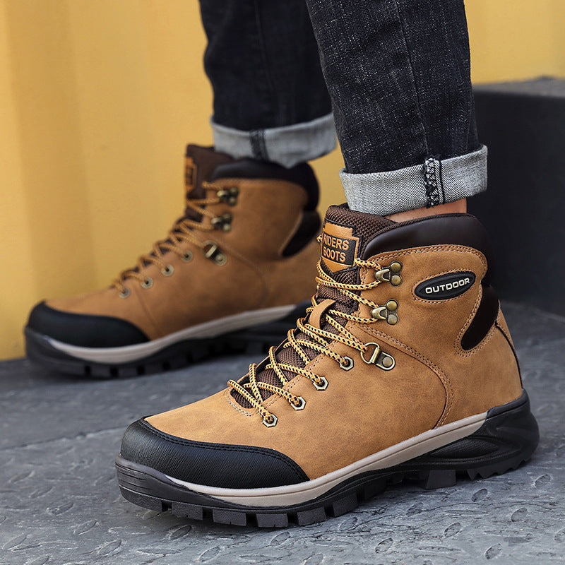 Large Size Winter Men's Shoes High-top Cotton Boots Plus Velvet To Keep Warm - Enfance-Heureuse