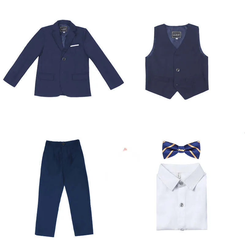 Children's Suit Boys Solid Color Flower Girl Dress Catwalk Performance Clothing - Enfance-Heureuse