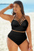 Full Size Halter Neck Crisscross Ruched Two-Piece Swimsuit - Enfance-Heureuse