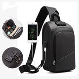 Anti-theft Lock Upscale Chest Bag Men Shoulder Bags USB Charging Crossbody Bags Summer Short Trip Travel Messengers Bag Unisex - Enfance-Heureuse