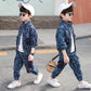 Fashion Simple Print Boy Denim Suit - Enfance-Heureuse