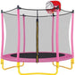 Trampoline de 5,5 pieds pour enfants - Mini trampoline d'extérieur et d'intérieur pour tout-petits de 65 pouces avec enceinte, panier de basket et ballon inclus