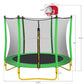 Trampoline de 5,5 pieds pour enfants - Mini trampoline d'extérieur et d'intérieur pour tout-petits de 65 pouces avec enceinte, panier de basket et ballon inclus