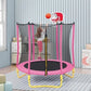 5.5FT Trampoline For Kids -65 Outdoor & Indoor Mini Toddler Trampoline With Enclosure, Basketball Hoop And Ball Included - Enfance-Heureuse