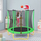 5.5FT Trampoline For Kids -65 Outdoor & Indoor Mini Toddler Trampoline With Enclosure, Basketball Hoop And Ball Included - Enfance-Heureuse