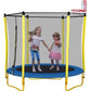Trampoline de 5,5 pieds pour enfants - Mini trampoline d'extérieur et d'intérieur pour tout-petits de 65 pouces avec enceinte, panier de basket et ballon inclus
