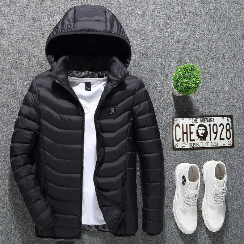 New Heated Jacket Coat USB Electric Jacket Cotton Coat Heater Thermal Clothing Heating Vest Men's Clothes Winter - Enfance-Heureuse